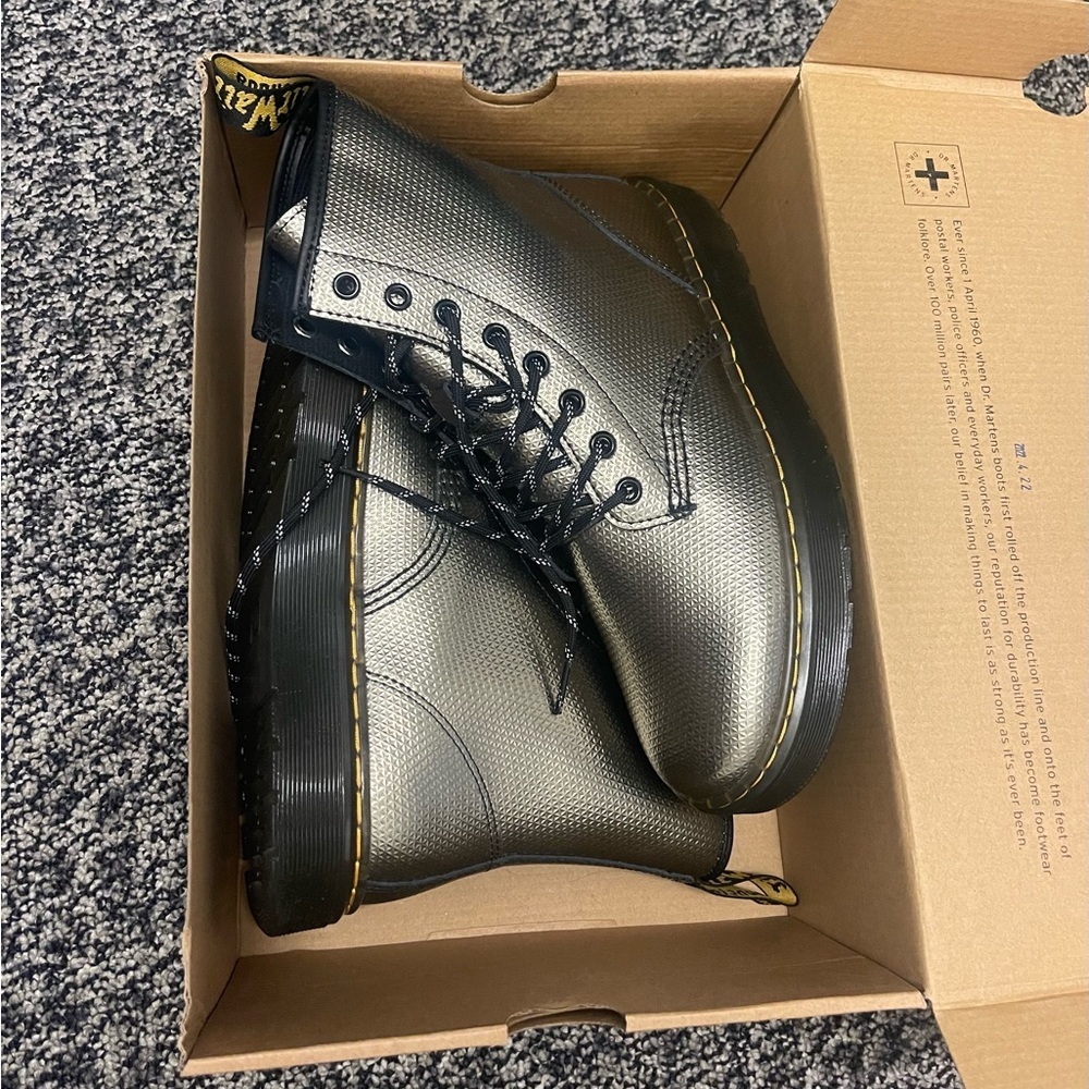 Dr. Martens Zavala Metallic Combat Boots NWB